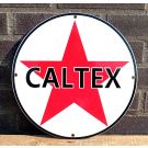 Caltex platt rund emaljskylt