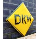 DKW yellow emaille sign