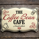 Emalj företagslogotyp nostalgisk form