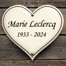 personlig hjärtformad emalj textskylt