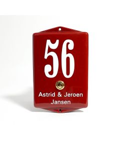 Husnummer Modell öra med dörrklocka och text