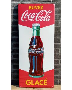 Emaljskylt Buvez Coca Cola Glacé