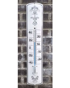 Termometer emalj Dekoration vit / svart