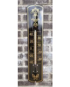 Termometer emalj Dekoration guld / svart