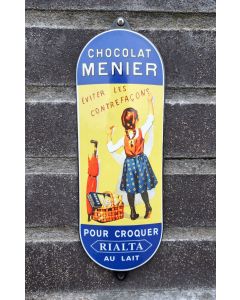 Emalj dörrskylt Chocolat Menier