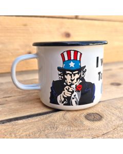 Emaljmugg I want you to drink