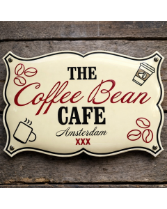 Emalj företagslogotyp nostalgisk form