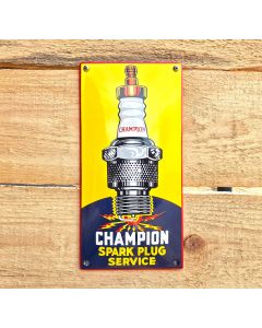 Emaljskylt Champion spark plug service