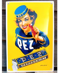 Emalj reklamskylt PEZ Peppermint