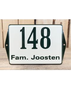 Husnummer Modell öra med namn och ram