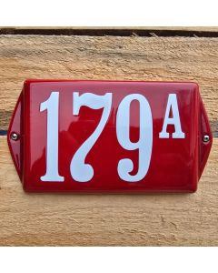 Rektangulärt emaljhusnummer med öron