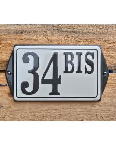 Rektangulärt emaljhusnummer med ram