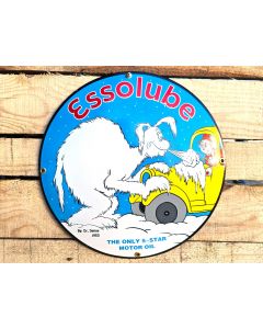 Essolube "The Only 5-Star Motor Oil" - Emaljskylt Ø30 cm
