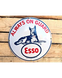 Esso - "Always on Guard" - Emaljskylt