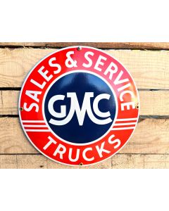"GMC Trucks - Sales & Service" - Emaljskylt