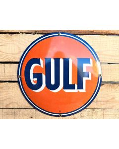 Vintage Gulf Oil - Emaljskylt