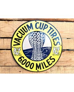 Vacuum cup tires enamel sign vintage Emaljskylt