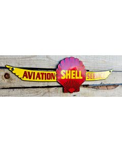 Vintage Shell Aviation emaljskylt