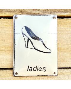 Toalettskylt Ladies sko