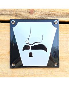Emaljskylt Mustasch