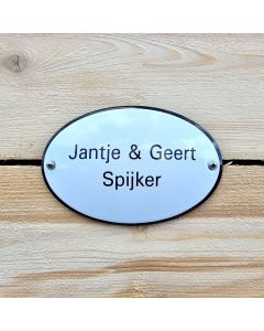 Namnskylt krökt med kant