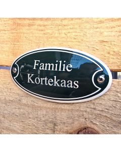 Namnskylt krökt med kant + ram