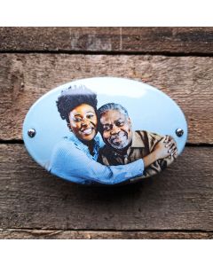 Foto på emaljplatta oval horisontell