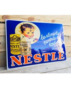 emaljskylt Nestlé les aliments parfaits des tout-pteits