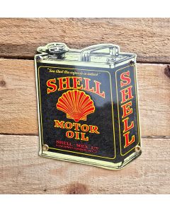 Emaljskylt Shell motoroljeburk