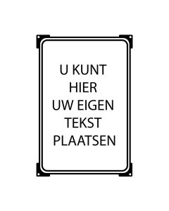 Textskylt med 4 öron Med kant och ram