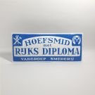 Hoefsmid met Rijks Diploma60x25 cm