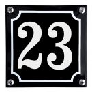 Husnummer Krökt Svart/Vit - 23