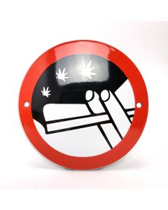 rökning av gräs förbjudet  emalj