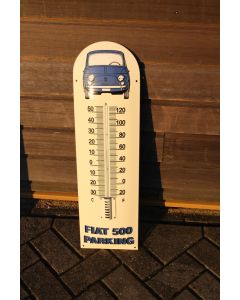 Emaljtermometer Fiat 500 parking