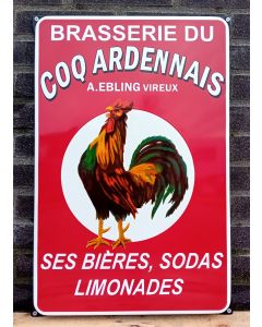 emaljskylt Brasserie Du Coq Ardennais
