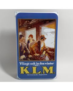 Emalj reklamskylt KLM winter