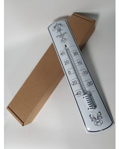 Termometer emalj Dekoration vit / svart