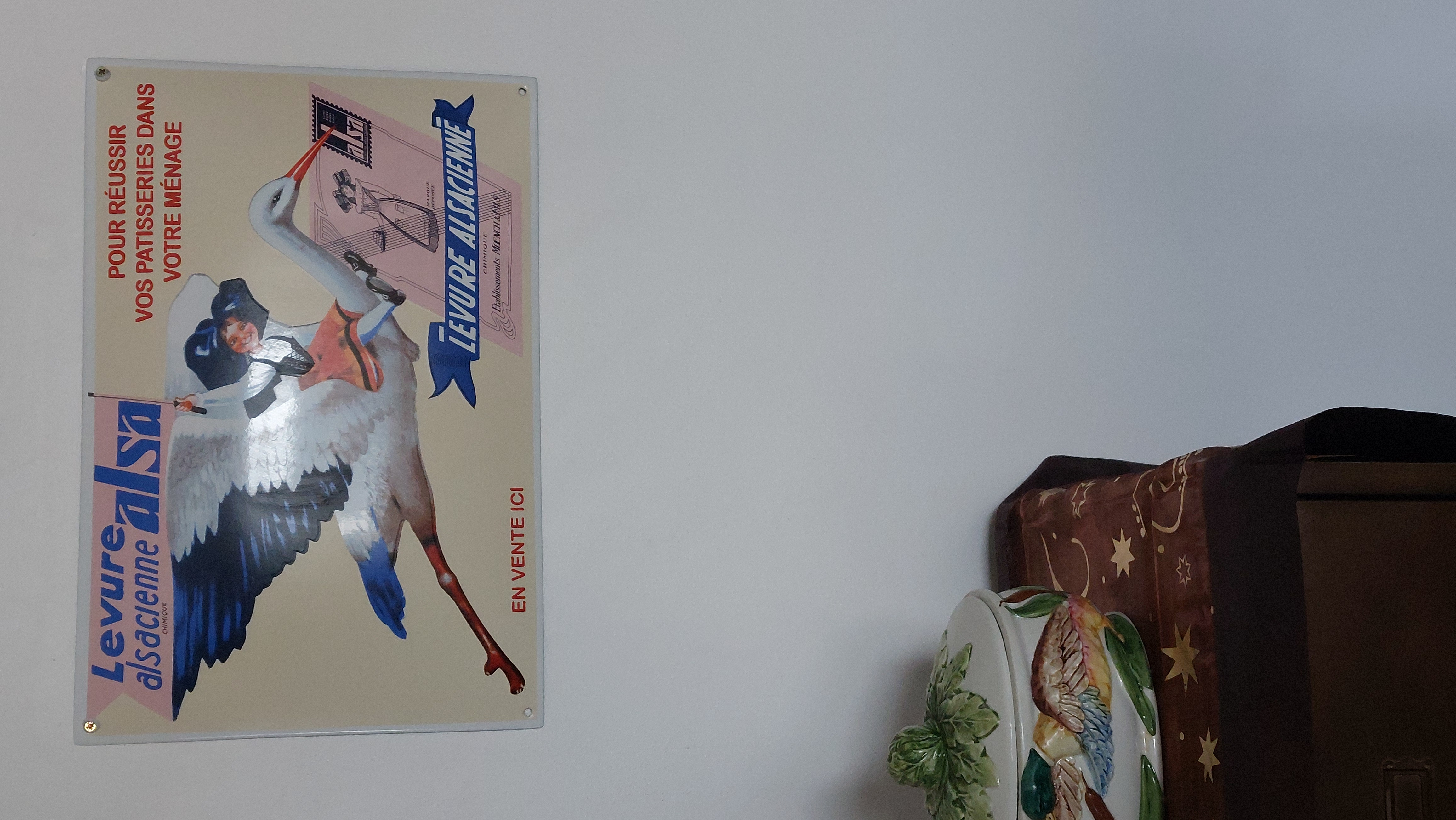 Emaljskylt Levure Alsacienne Alsa