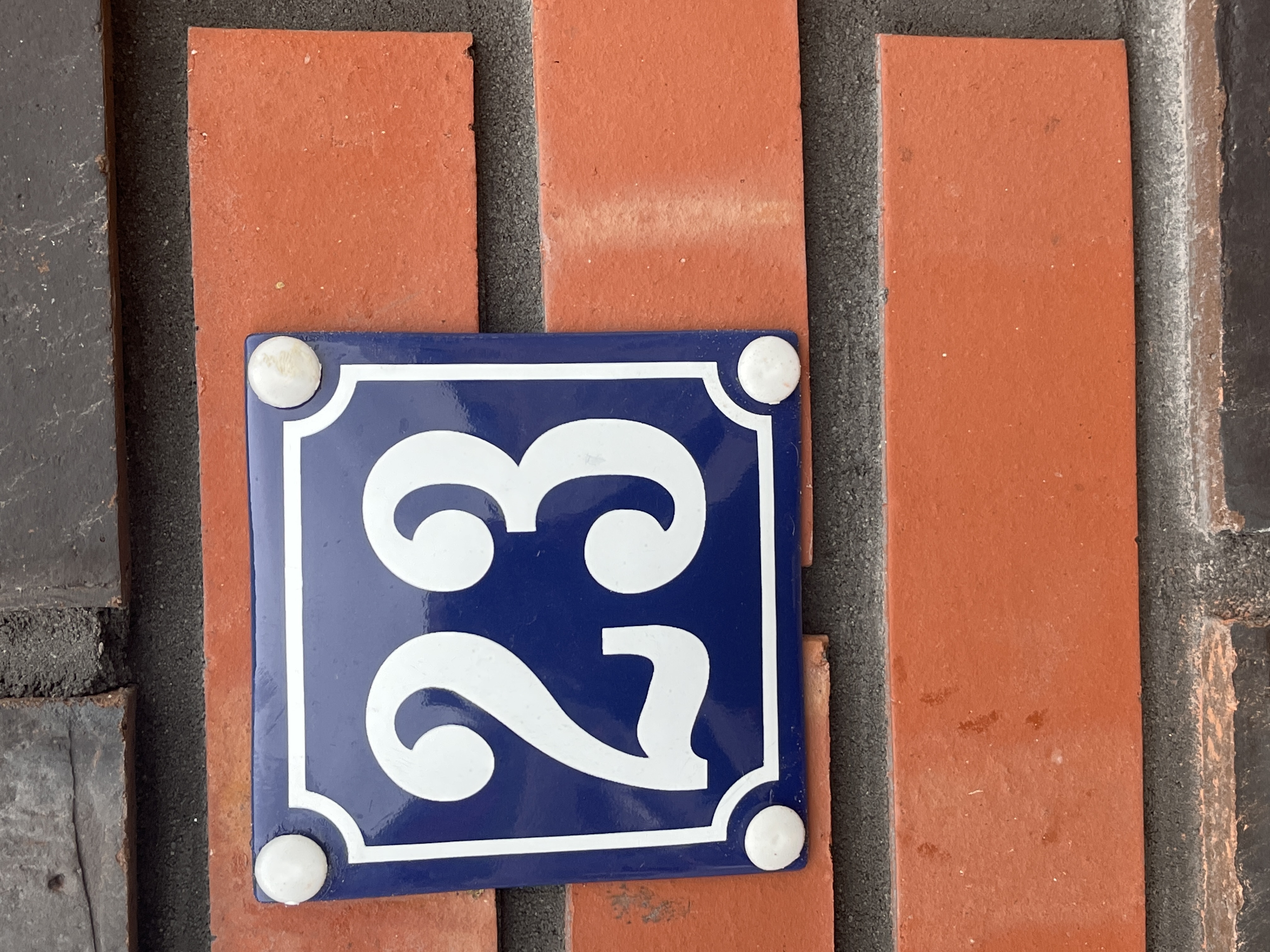 Husnummer Blå emalj