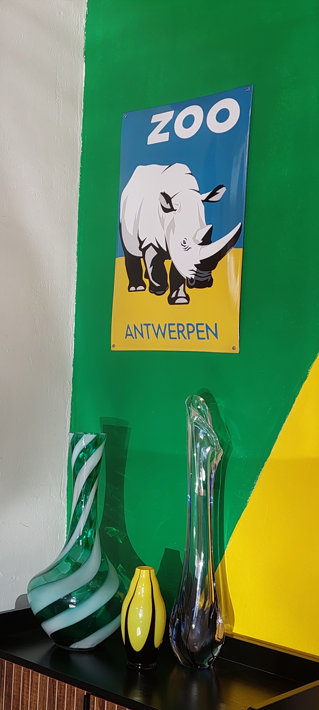 Reklamskylt Zoo Antwerpen Noshörningsutgåva