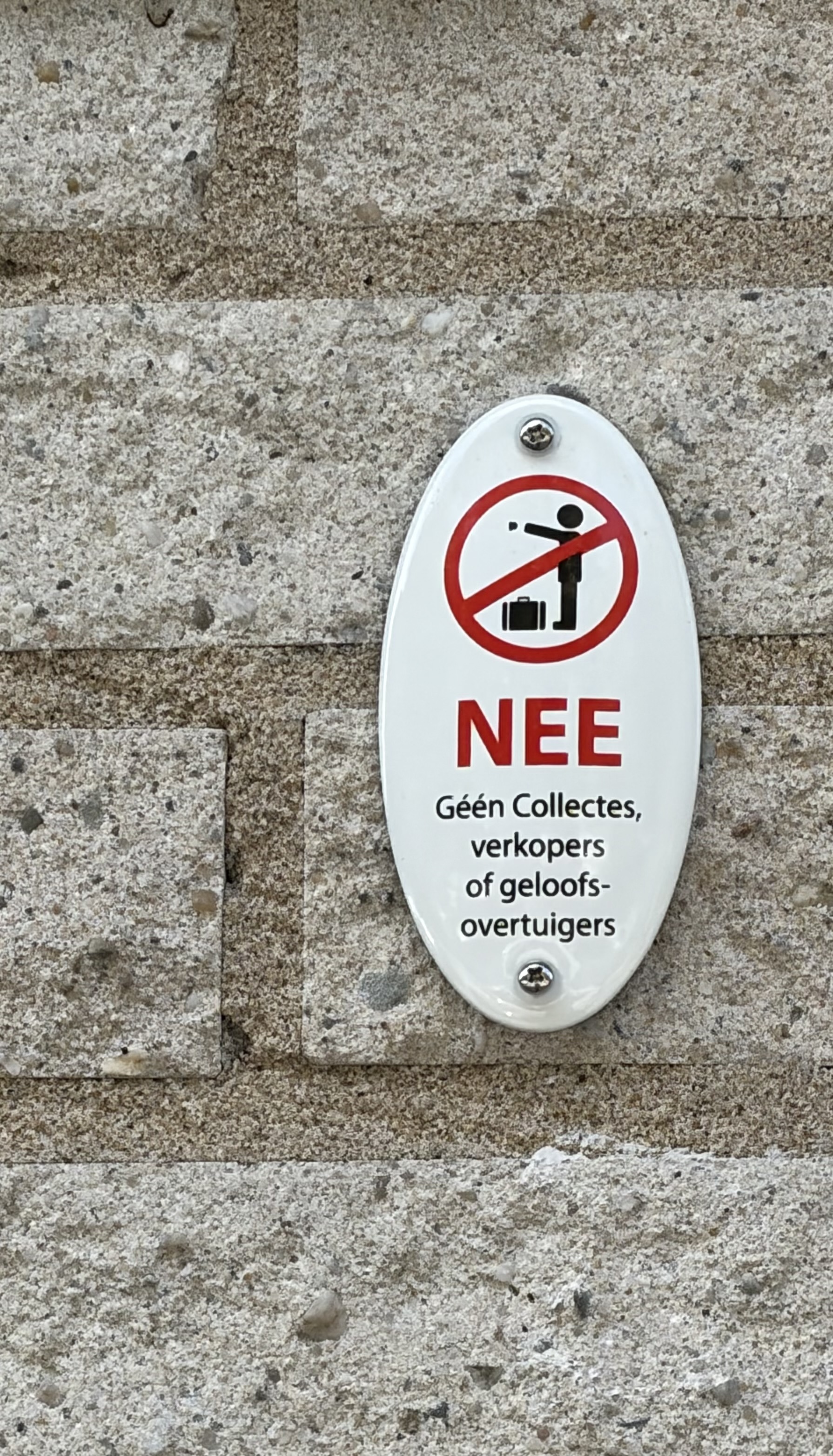NEJ, inga samlingar, säljare eller troende